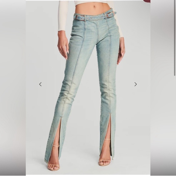 Darby Retrofete straight flare denim jeans cut out front 27 - Picture 6 of 11